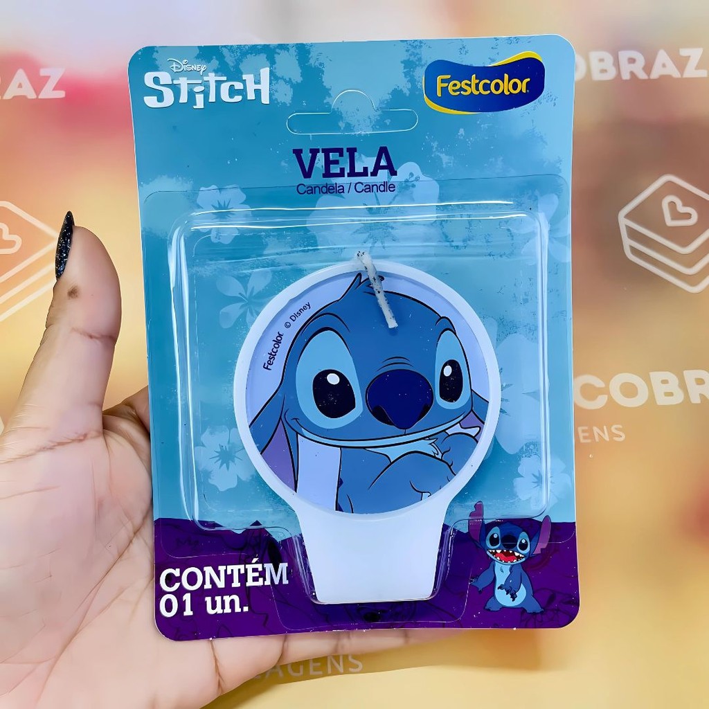 VELA  STITCH NEW FESTCOLOR em Oferta na Shopee