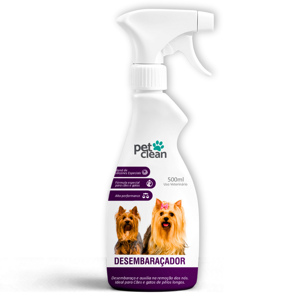 Desembaraçador de Pelos Embaraçados Spray para Cachorro e Gato Pet Clean 500 ml em Oferta na Shopee