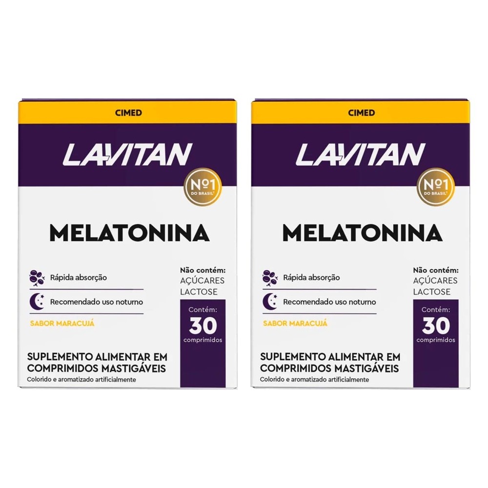 Kit c/2 und Lavitan Melatonina  30 cpr Sabor Maracuja