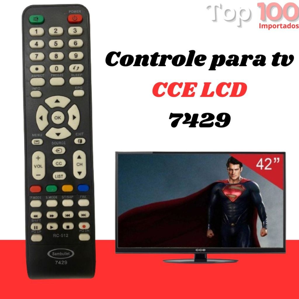 Controle Remoto Compatível comTv CCE LCD