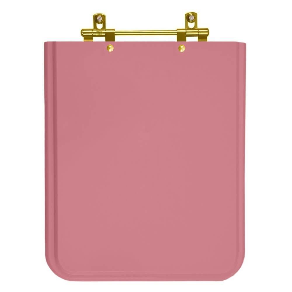 Assento Sanitário Square Wild Rose (Rosa) para vaso Incepa com Ferragem Dourada