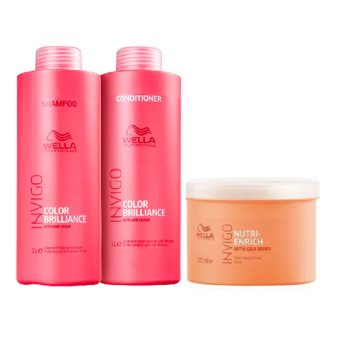 Wella Professionals Invigo Color Brilliance shampoo+condicionador 1L+ Masc Nutri-Enrich 500g