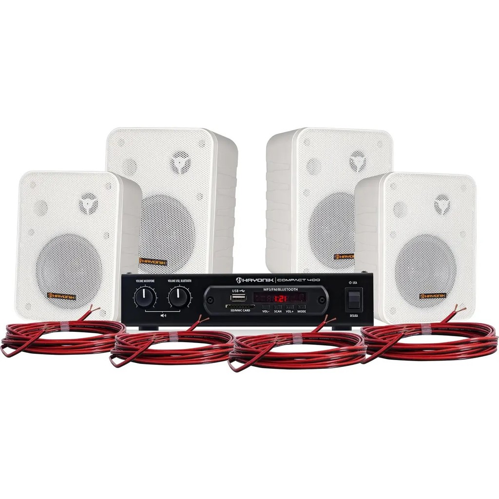 Kit Som Ambiente 400w Musical Ambience 4000 V2 Branco