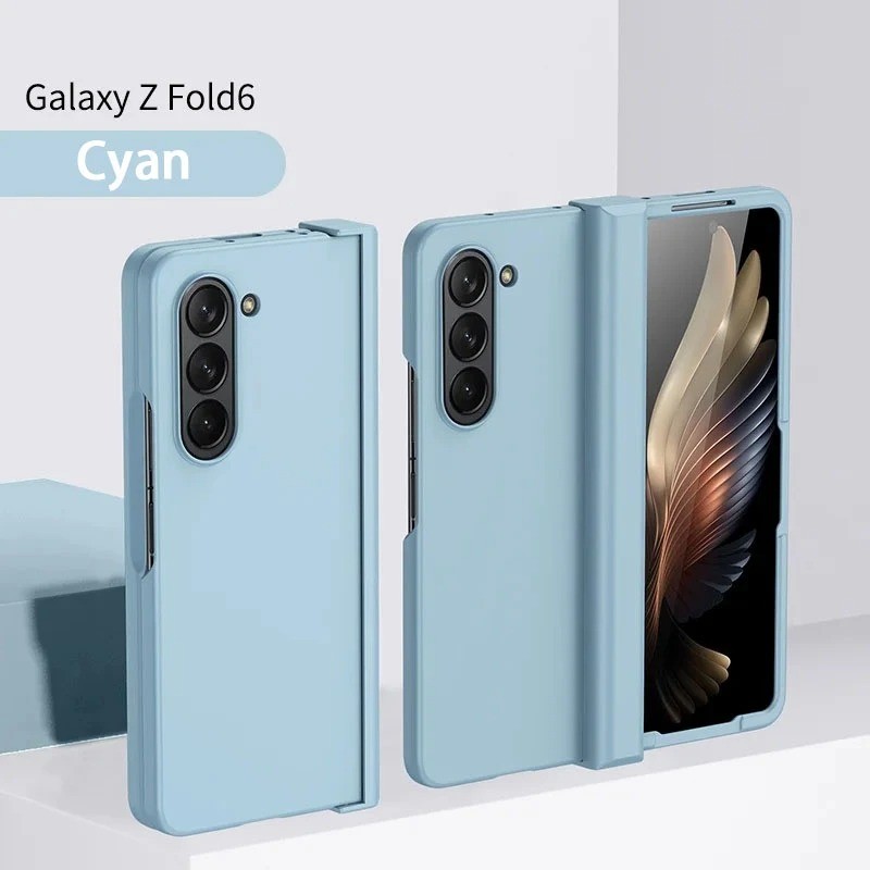 Capa Fosca Com Dobradiça Completa De Cor Sólida Samsung Galaxy Z Fold 6 5 4 3 5G