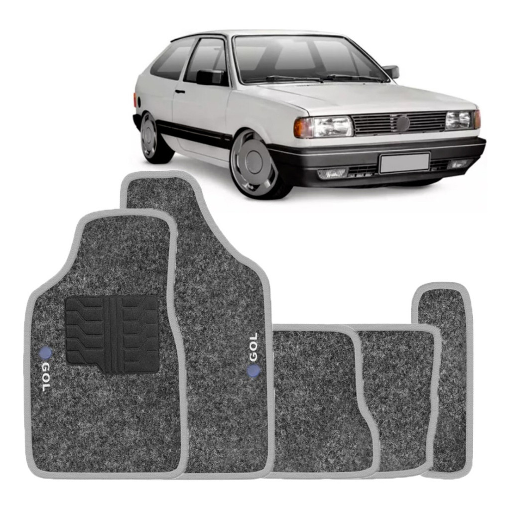 Kit de tapetes 5 peças específico Gol Quadrado 1991 92 ... 1995 Carpete Grafite