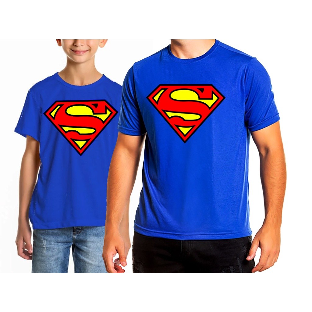 Kit Pai e Filho Camiseta do Super Man Camiseta Tal Pai Tal Filho Estampada Super Man Presente Dia dos Pais