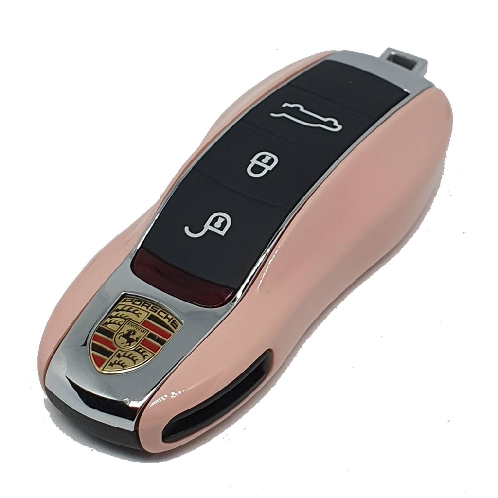 Capa Chave Porsche Lat Rosa 911 Cayman Cayenne Macan Boxster