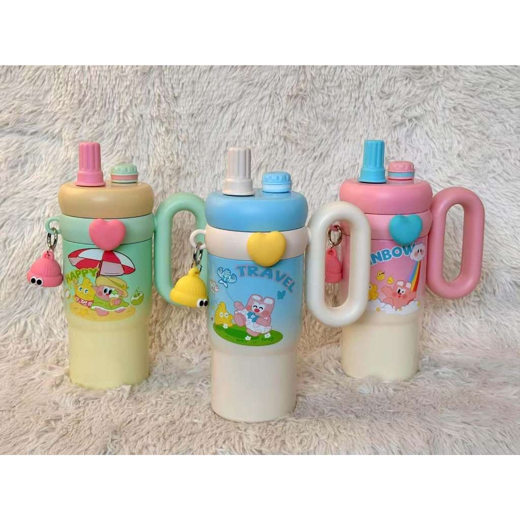 Caneca garrafa copo temica lnfantil 850ml estilo aco inoxidavel
