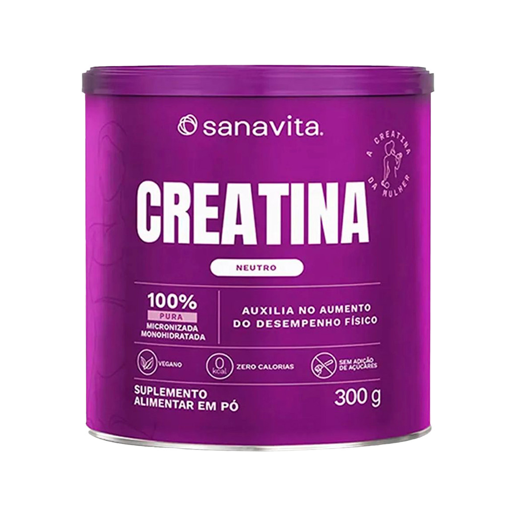 Creatina 100% Pura - Micronizada e Monohidratada 300g - Sanavita