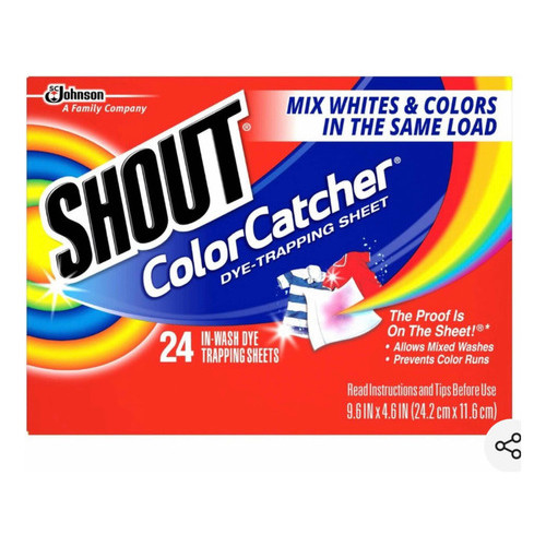 Shout Color Catcher Lenços para Lava-roupas 24 lenços Mistura roupas brancas e coloridas Imp. EUA