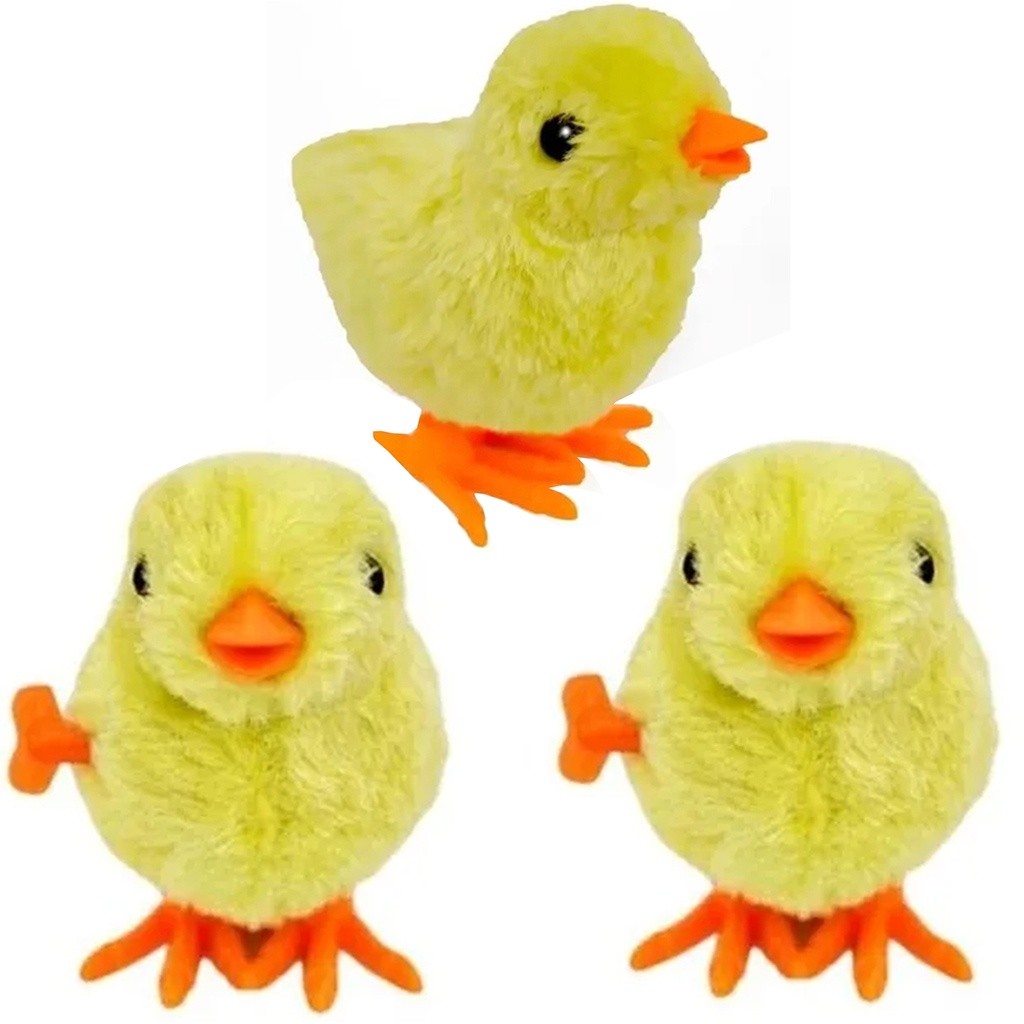 06 Pintinhos Amarelinho Pelucia Brinquedo A Corda Pula Pula
