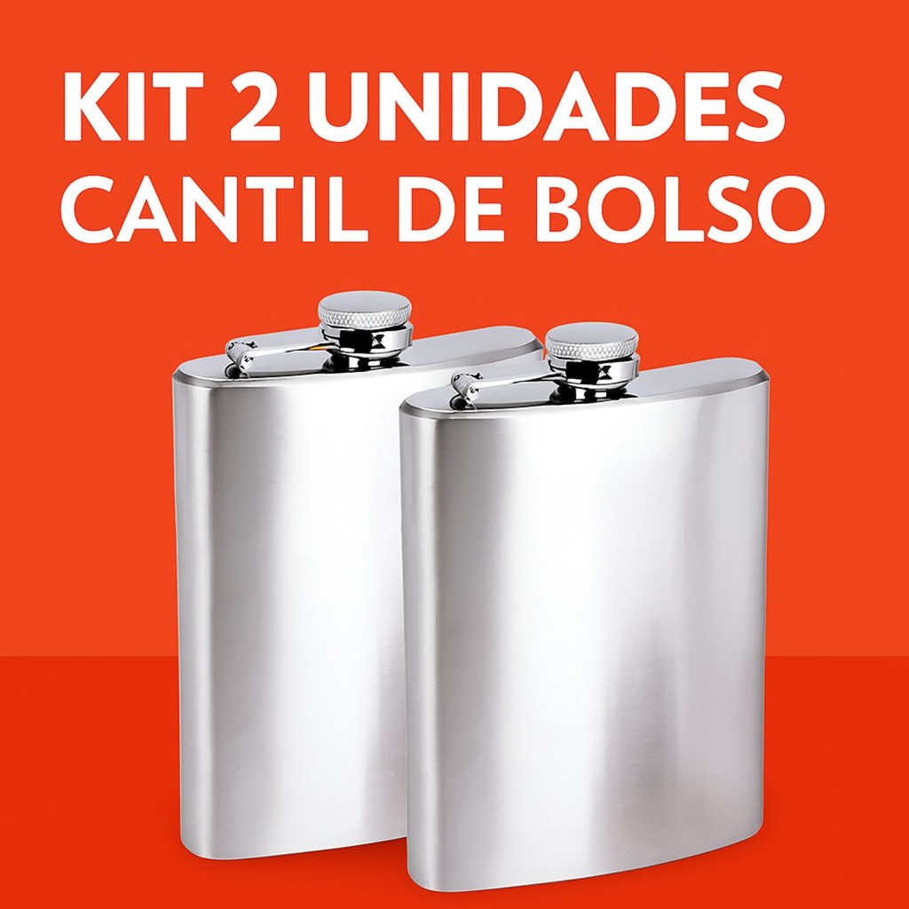 Cantil de Bolso 240ml Aço Inox Porta Bebida Resistente Whisky Cachaça Curvado Compacto Masculino