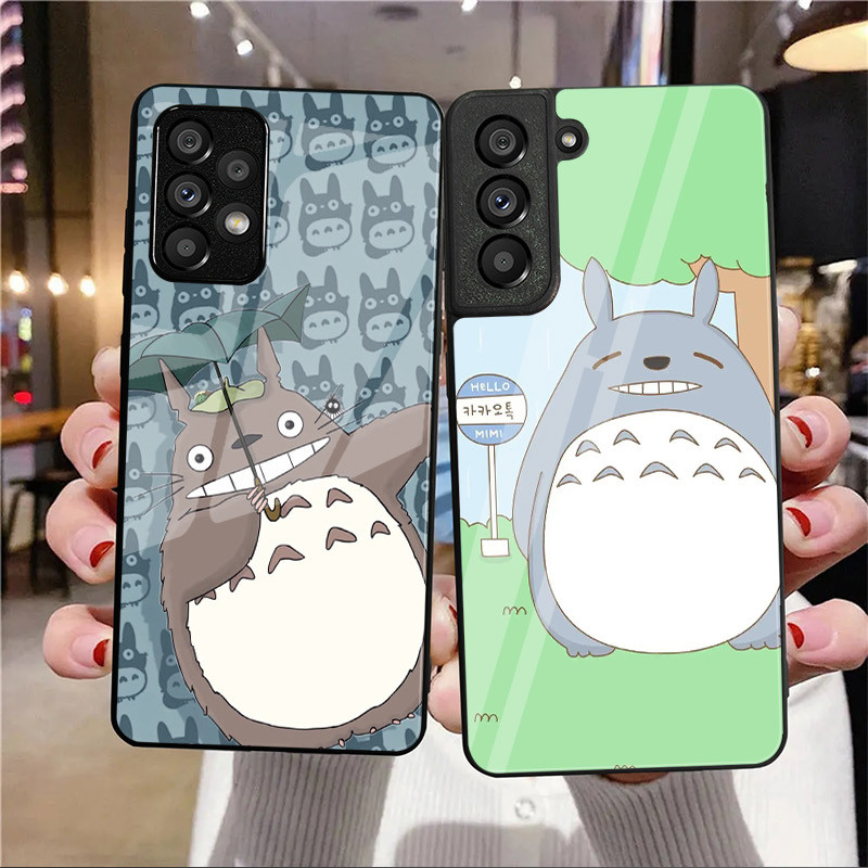 Meu Vizinho Totoro 07 Capa De Telefone De Vidro Para Samsung Galaxy A14 A16 A30 A22 A32 A33 A34 A40 A42 A55 4G A52 A53 A