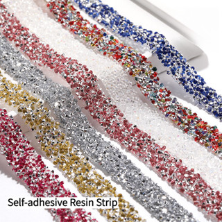 Tira De Resina 1.2cm Autoadesiva Brilhante Strass Fitas De Cristal Para Artesanato DIY em Oferta na Shopee