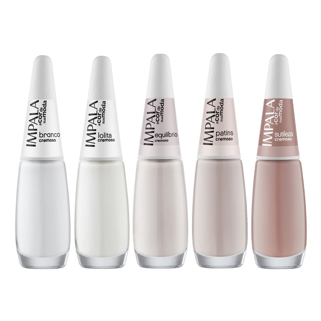 Kit Esmalte A Cor da Moda Tons Claros Nude Manicure Impala