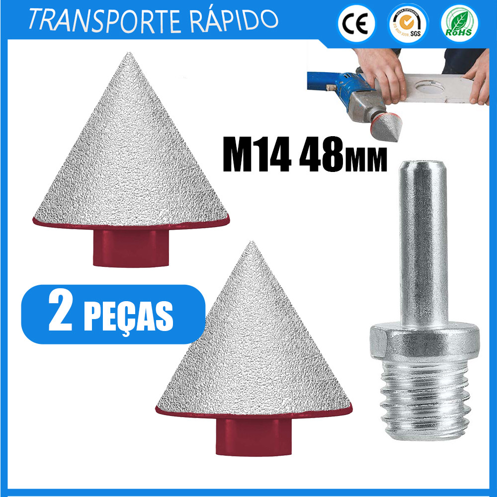 2x rebarbadora angular M14 chanfrador diamantado para perfuração e fresagem Diâmetro da broca 48mm