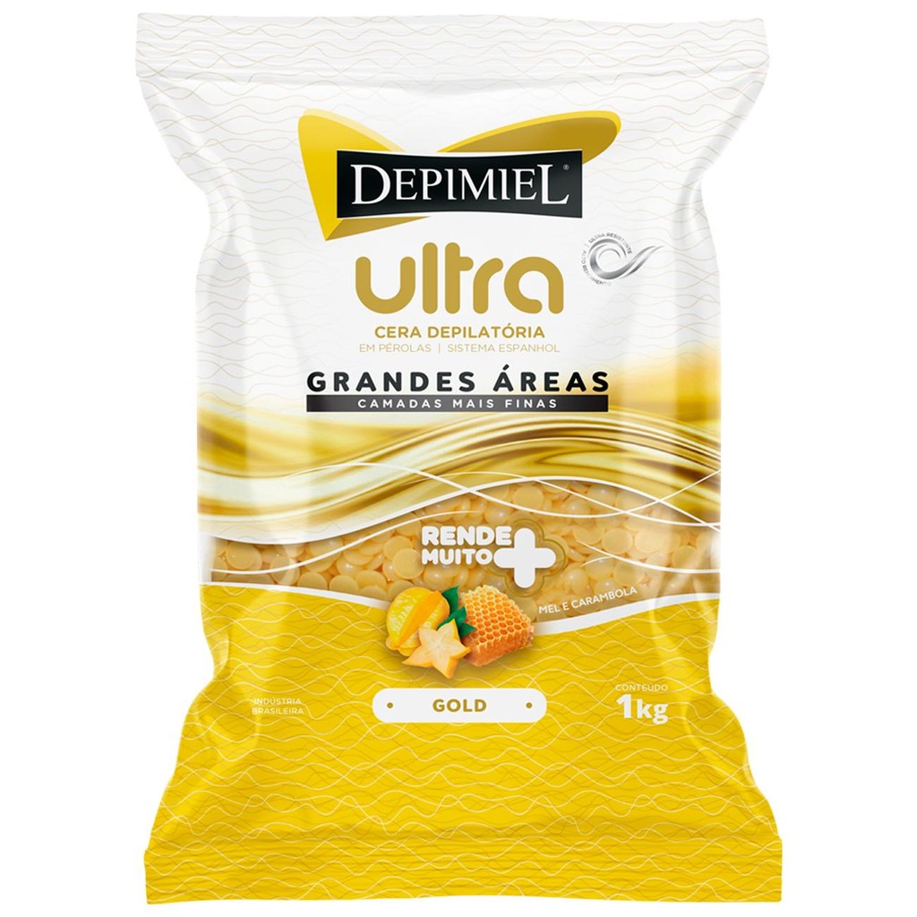 Cera Depilatoria Depimiel Ultra Gold 1kg Alto Rendimento