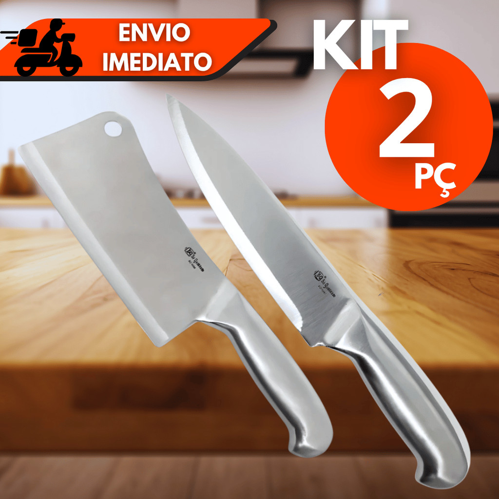 Kit 1/2 Cutelo e Faca Peixeira IDEAL PARA TODO TIPO DE CORTES NA COZINHA