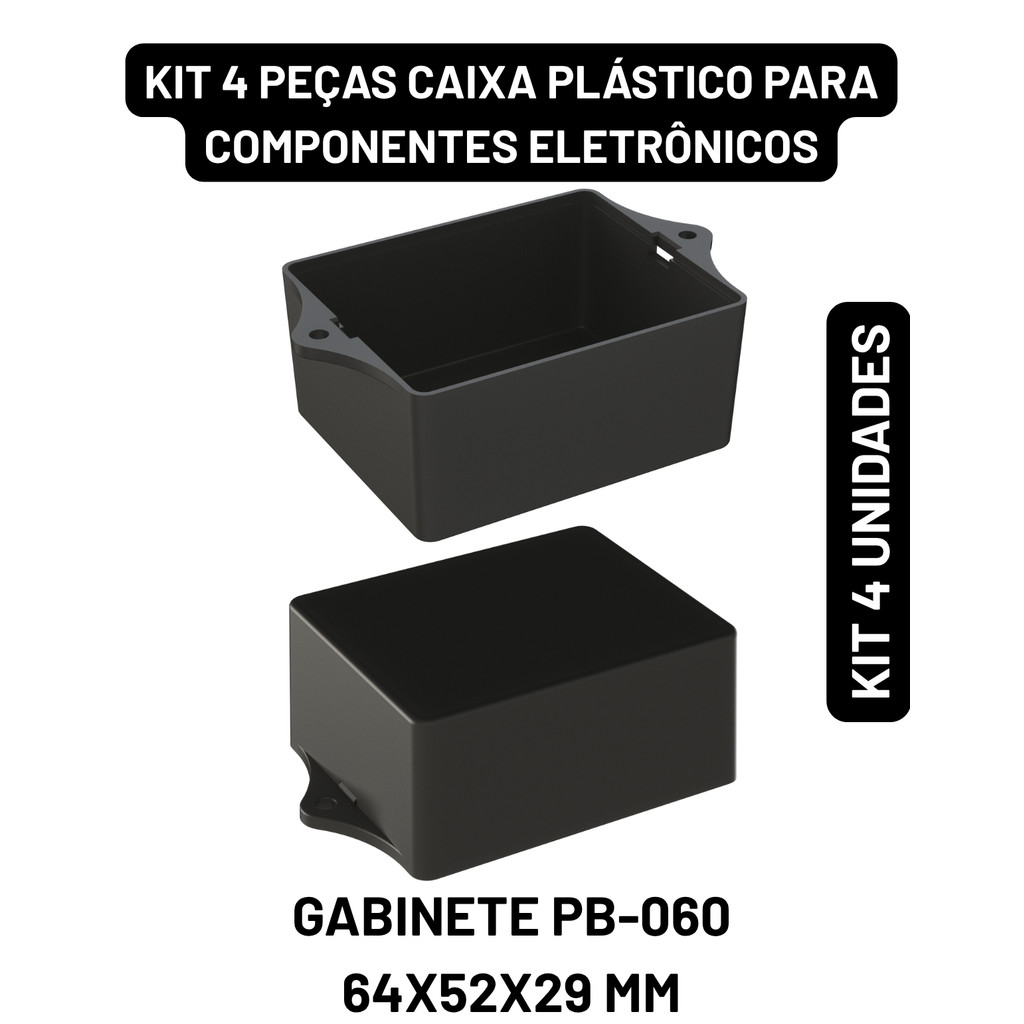 Kit 4 Caixinhas Elétricas Plásticas Gabinete Pb-060 Para Montagem De Circuitos 5010-K4 em Oferta na Shopee