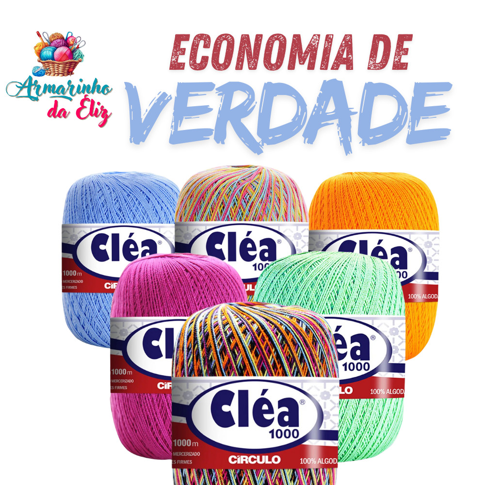 Linha Fio Clea 1000m Circulo - Crochê/Tricô/Bordado em Oferta na Shopee