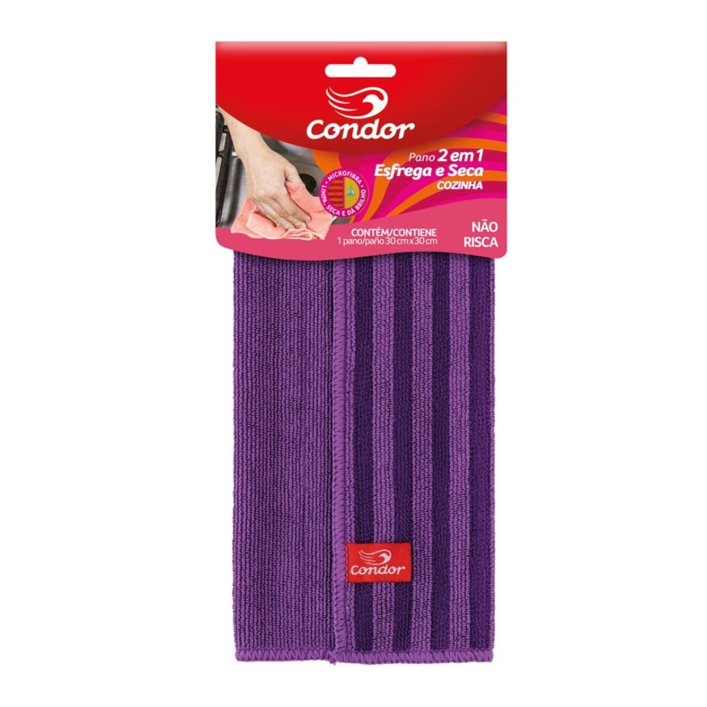 Pano 2 Em 1 Esfrega E Seca Para Cozinha Condor 30Cm X 30Cm em Oferta na Shopee