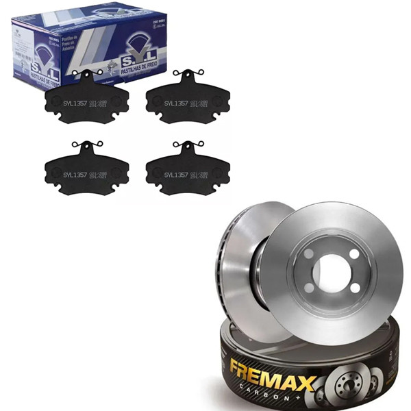 Kit Disco Freio Ventilado + Jogo Pastilha Freio Clio  – FREMAX / SYL