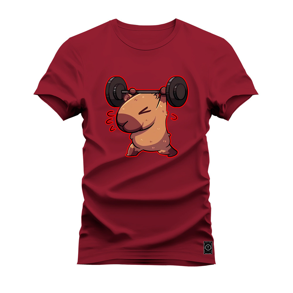 Camiseta Unissex Confortável Estampada Algodão Capivara Forte JS COD FASHION