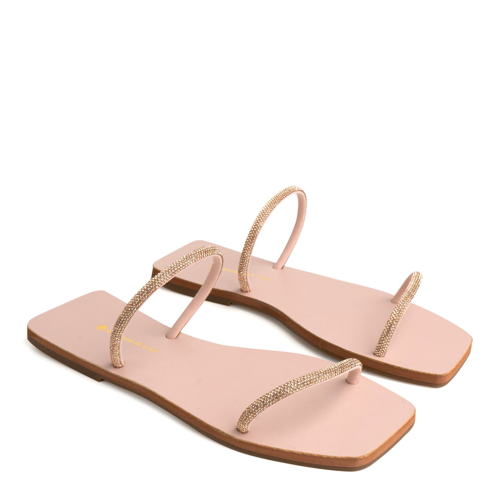 Rasteira Nude Baby Tira Strass Brilho PEROLA_3 - Women Shoes
