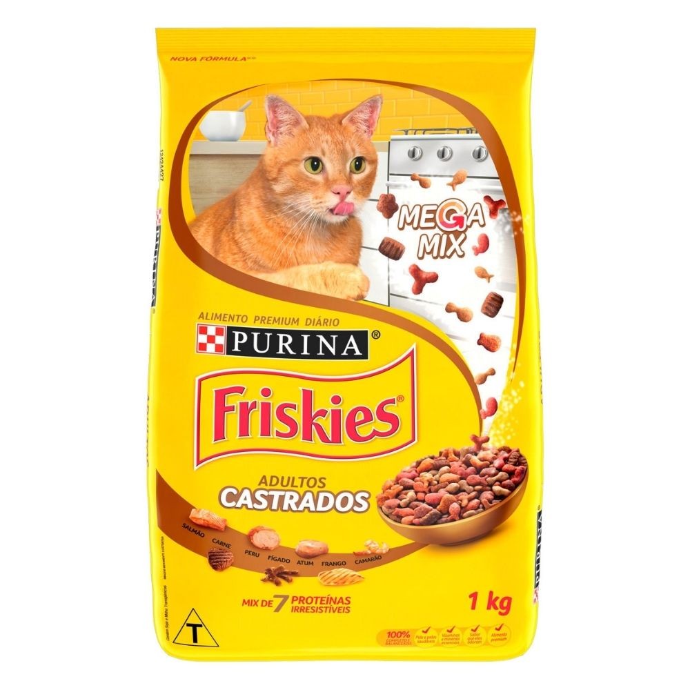 Ração para Gatos Friskies Megamix Purina Castrados Adultos 1kg - Pets
