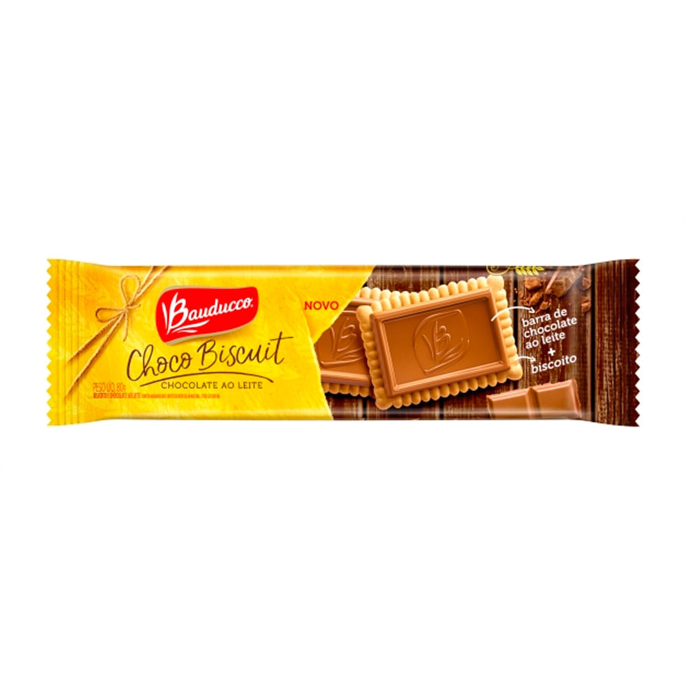 Biscoito Bauducco Choco Biscuit Chocolate Ao Leite 80g - Food & Beverages