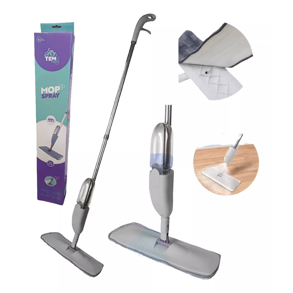 Mop Spray PRO Magico Com Reservatorio Rodo De Limpeza Refil Microfibra