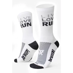 Meia HUPI Live Love Run Branca Ideal para Corrida, Tamanho 36-42