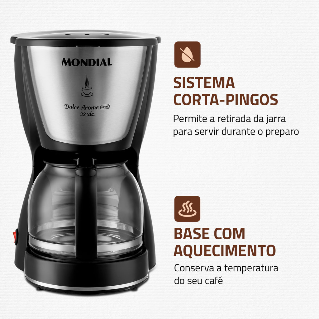 Detalhes do Cafeteira Elétrica Mondial Dolce Arome 32 C-32-32X