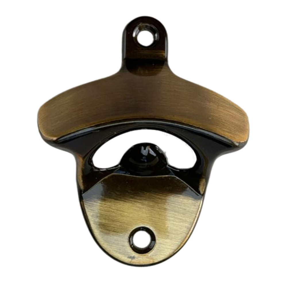 Abridor de Garrafas Tradicional em Metal Ouro Velho Escovado 6,5x3,1cm Acessório Decoração Artesanato Ferragem