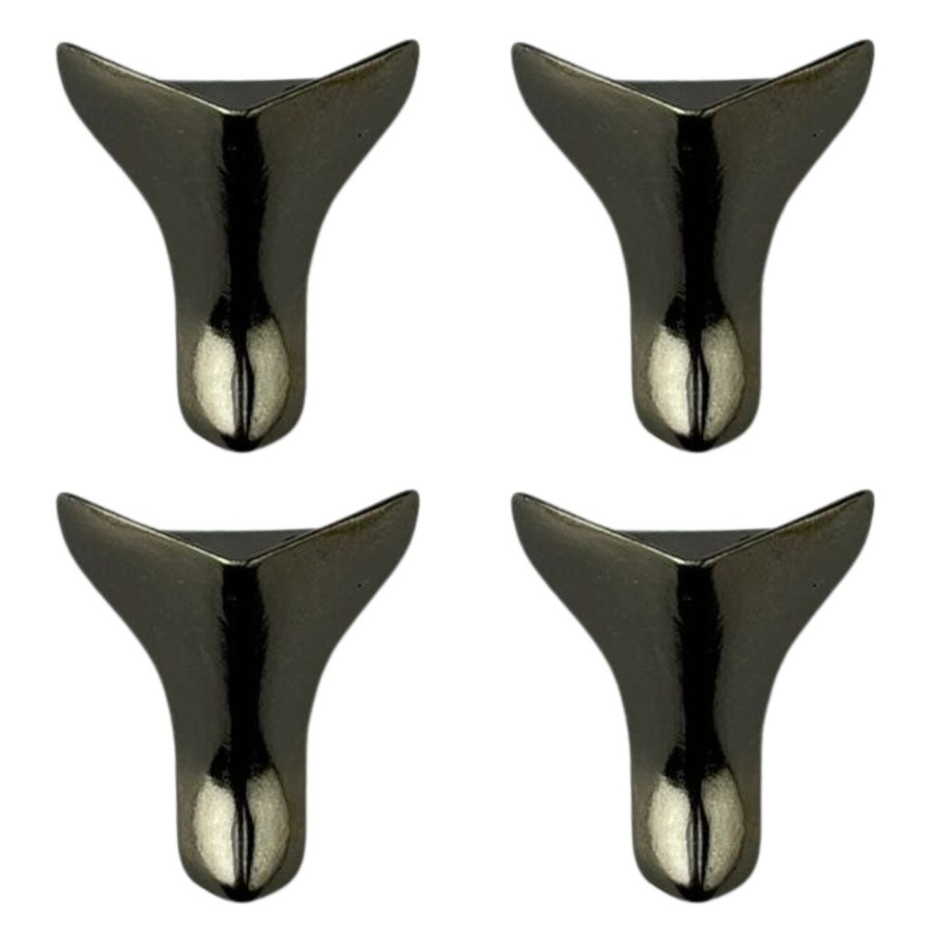 Pezinho Águia em Metal Grafite 2,7x2,7cm Kit com 4 peças Acessório Decoração Artesanato Ferragem