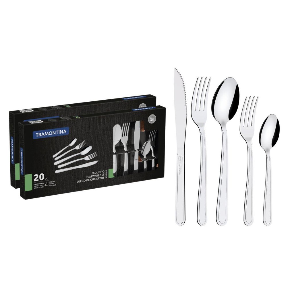 Faqueiro Tramontina Aço Inox Buzios 40 Peças em Oferta na Shopee
