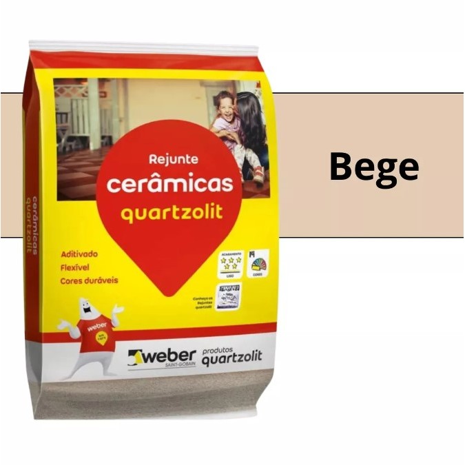 Rejunte Para Cerâmicas Flexível 1kg Cor  Quartzolit em Oferta na Shopee