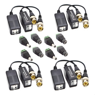 Kit 4 Pares Video Balun Câmera Cftv + 4 P4 Macho +4 P4 Fêmea em Oferta na Shopee