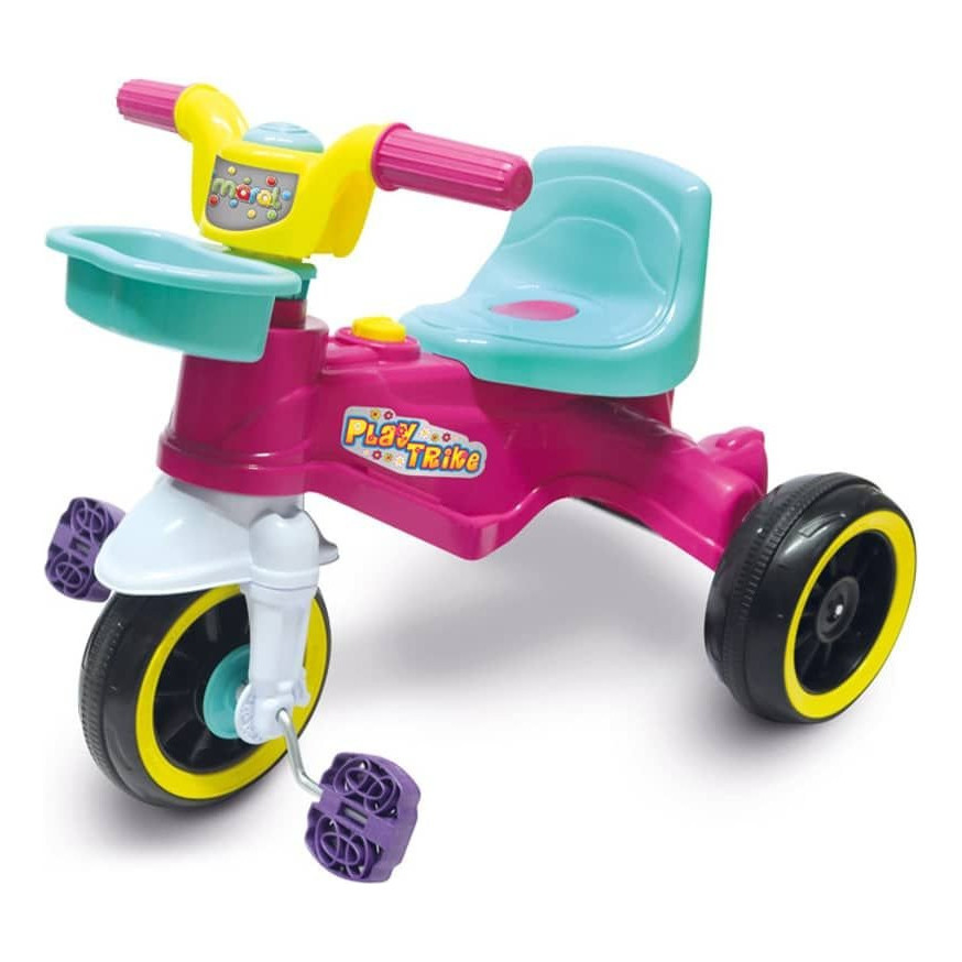 Carrinho De Pedal Triciclo Play Trike Basic - Maral Rosa