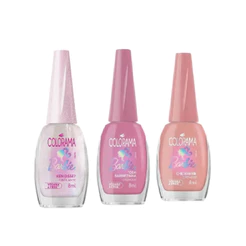 Kit 3 Esmaltes Barbie Tons de Nude + Cintilante - Colorama