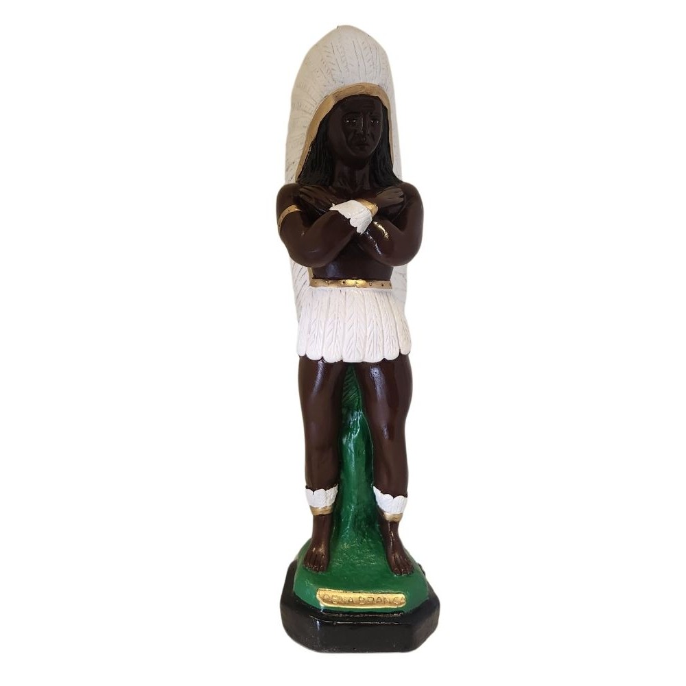 Imagem Cacique Pena Branca 25cm Gesso