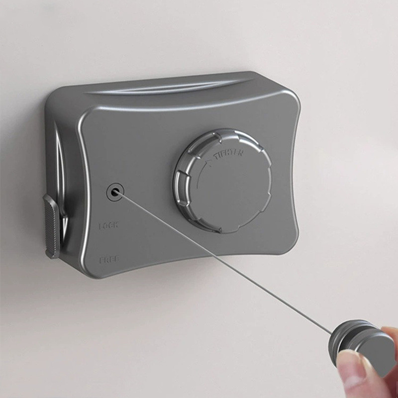 Linha De Lavanderia De Aço Inoxidável Varal Retrátil Ajustável Para Secagem De Roupas Internas E Externas Invisíve-AA