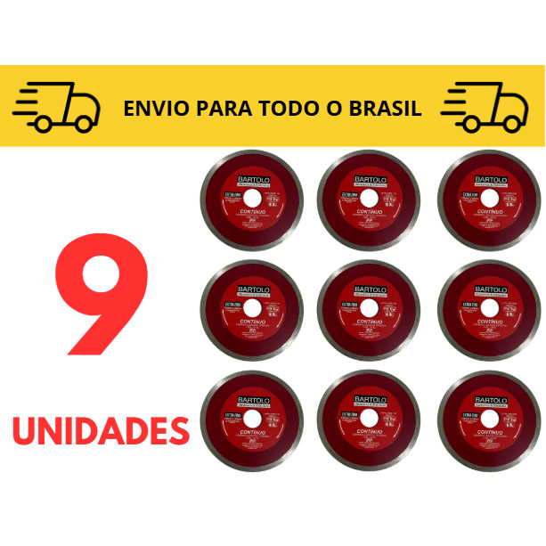 Kit 3 a 10 unidades disco de corte / diamantado / continuo / construção / 110mm / Serra marmore