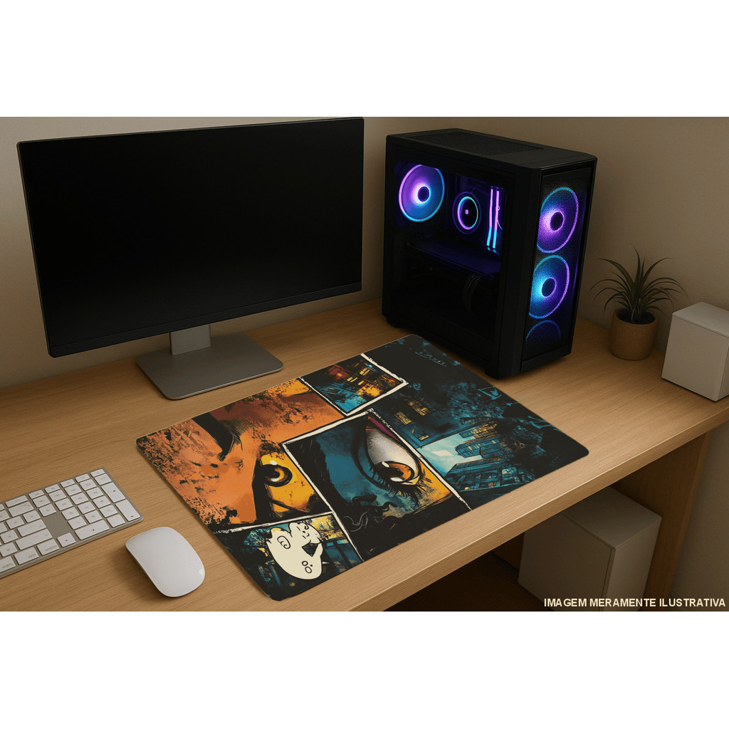 Mouse Pad Gamer Antiderrapante Grande 65x32cm City Recon