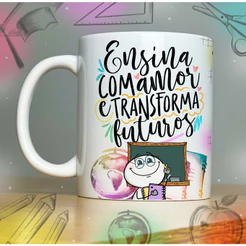 Coisas de Professora Caneca Personalizada de Porcelana Presente Xícara Lembrancinha