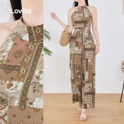 Lovito Boho Férias Macacão Macio e Confortável para Primavera/verão para mulheres L143EDD100