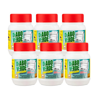 Kit C/ 6 Und Limpa Fogão Forno 250gr Em Pasta Com Aplicador Diabo Verde Tradicional Remove Gordura