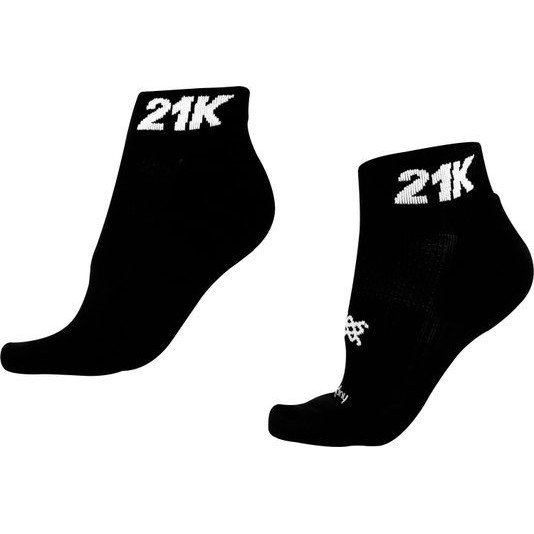 Meia Curta para Corrida HUPI - Running Pro 21K Preto – Corrida, Ciclismo e Multi Esportes - Meia de Poliamida