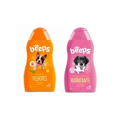 1 Shampoo Cães Filhotes Beeps E 1 Condicionador Pet Society
