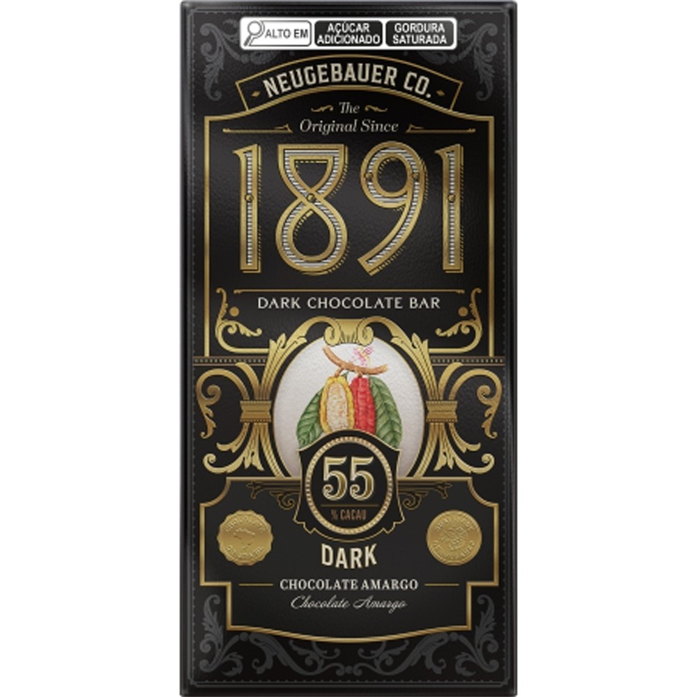 Tablete de Chocolate Amargo 55% Cacau 90g - Neugebauer
